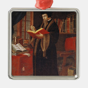 Portrait of John Calvin Metal Tree Decoration