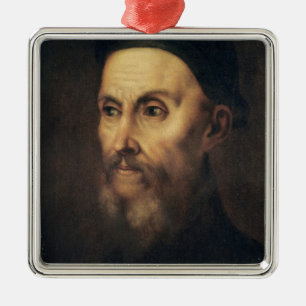 Portrait of John Calvin Metal Tree Decoration
