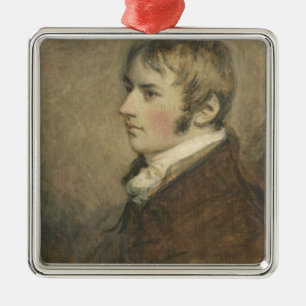 Portrait of John Constable (1776-1837) aged twenty Metal Tree Decoration