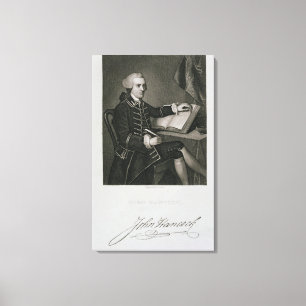 Portrait of John Hancock, engraved by John B. Forr Canvas Print