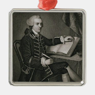 Portrait of John Hancock, engraved by John B. Forr Metal Tree Decoration
