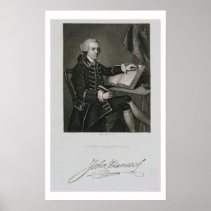Portrait of John Hancock, engraved by John B. Forr Poster
