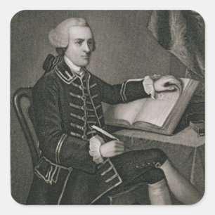 Portrait of John Hancock, engraved by John B. Forr Square Sticker