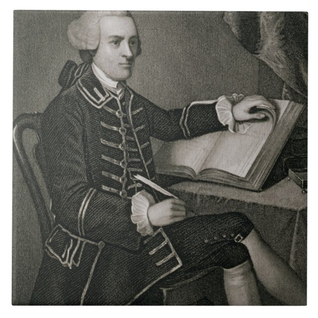 Portrait of John Hancock, engraved by John B. Forr Tile (Front)