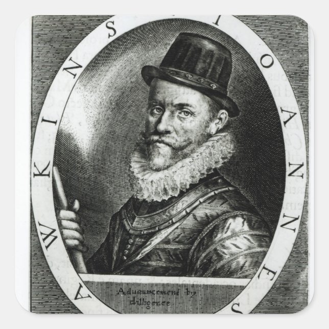Portrait of John Hawkins Square Sticker (Front)