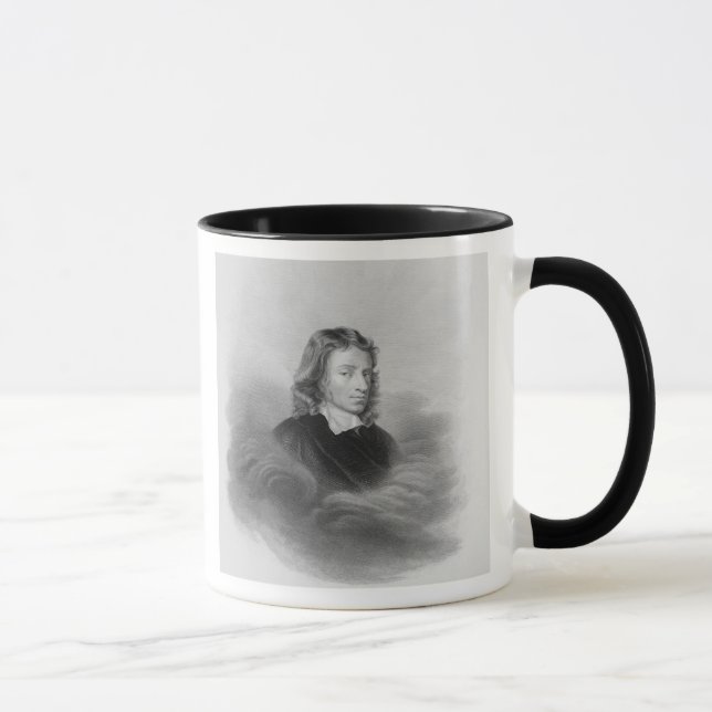 Portrait of John Milton (1608-74) engraved by the Mug (Right)