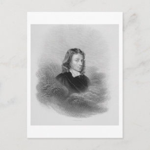 Portrait of John Milton (1608-74) engraved by the Postcard
