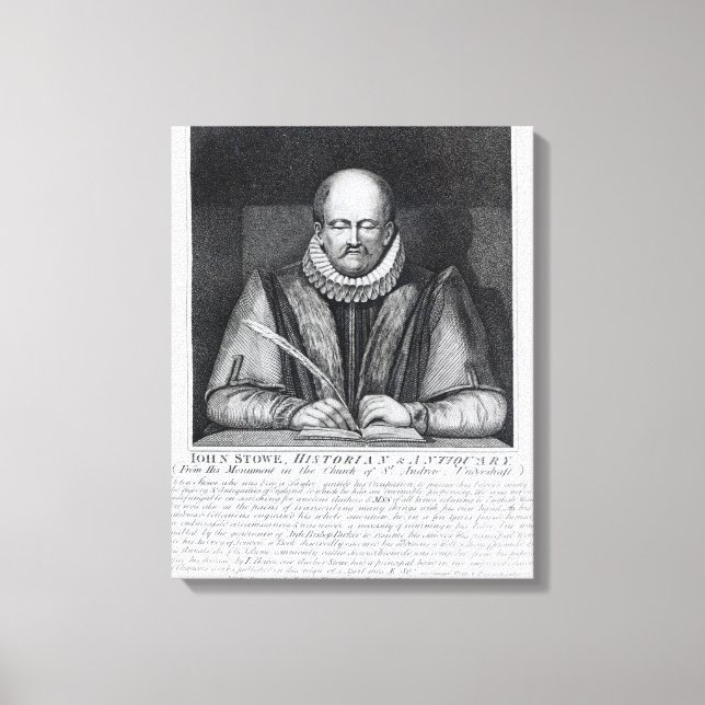 Portrait of John Stowe's from his monument Canvas Print (Front)