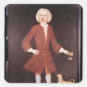 Portrait of Jonathan Bentham, c.1725 Square Sticker