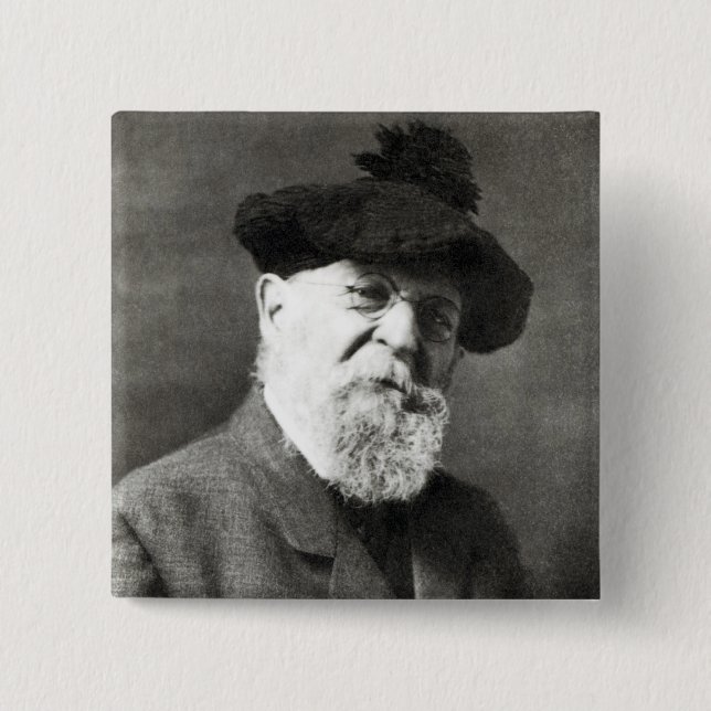Portrait of Joseph Wolf 15 Cm Square Badge (Front)
