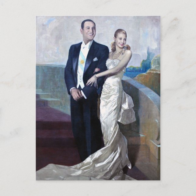 Portrait of Juan Domingo Perón and Eva Duarte Postcard (Front)