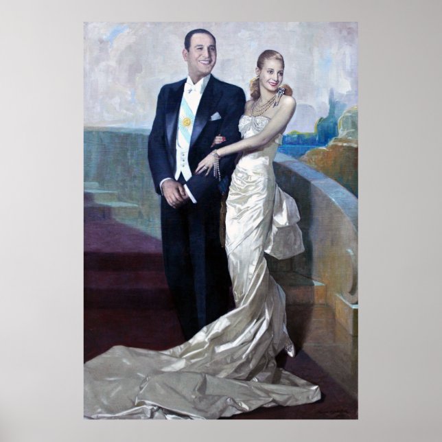 Portrait of Juan Domingo Perón and Eva Duarte Poster (Front)