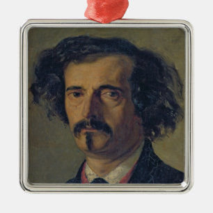 Portrait of Jules Barbey d'Aurevilly 1860 Metal Tree Decoration