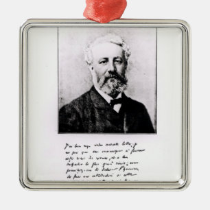 Portrait of Jules Verne Metal Tree Decoration