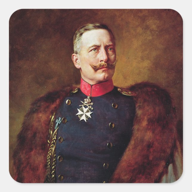 Portrait of Kaiser Wilhelm II Square Sticker (Front)