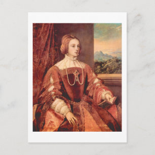 Portrait of Kaiserin Isabella, Titian Fine Art Postcard