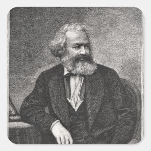 Portrait of Karl Marx  1857 Square Sticker
