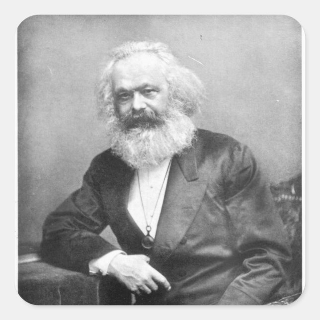 Portrait of Karl Marx Square Sticker (Front)