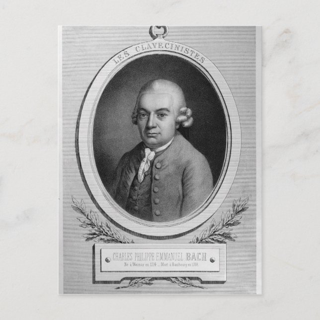 Portrait of Karl Philipp Emmanuel Bach Postcard (Front)