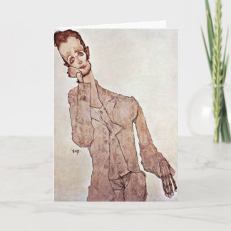 Portrait Of Karl Zakovsek By Egon Schiele Card