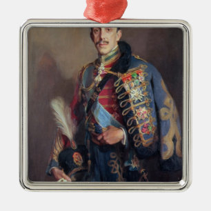 Portrait of King Alfonso XIII of Spain , 1927 Metal Tree Decoration