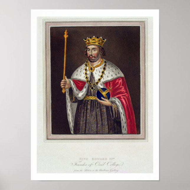 Portrait of King Edward II (1284-1327) Founder of Poster (Front)