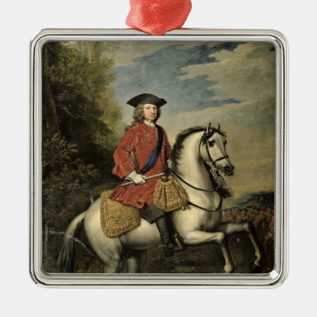 Portrait of King George I, 1717 Metal Tree Decoration (Front)