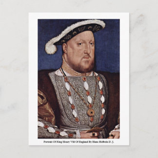 Portrait Of King Henry Viii Of England Postcard