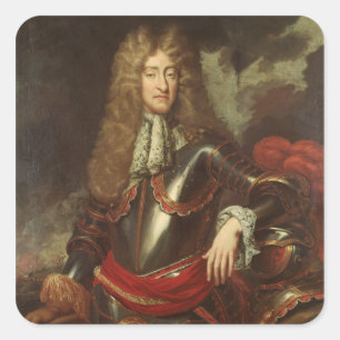 Portrait of King James II, c.1690 Square Sticker