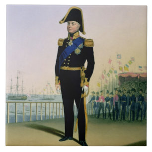 Portrait of King William IV (1765-1837) plate 14 f Tile