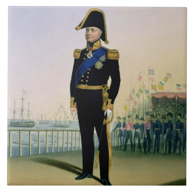 Portrait of King William IV (1765-1837) plate 14 f Tile (Front)