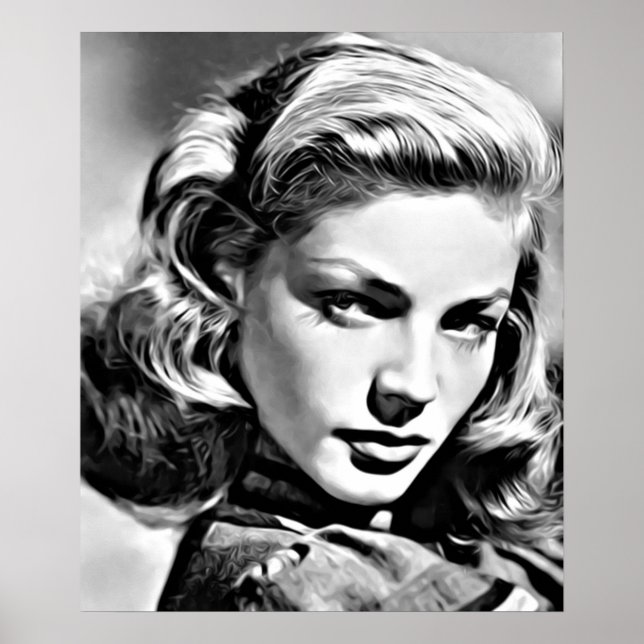 Portrait of Lauren Bacall famous American actress  Poster (Front)