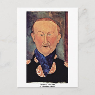 Portrait Of Leon Bakst By Modigliani Amedeo Postcard
