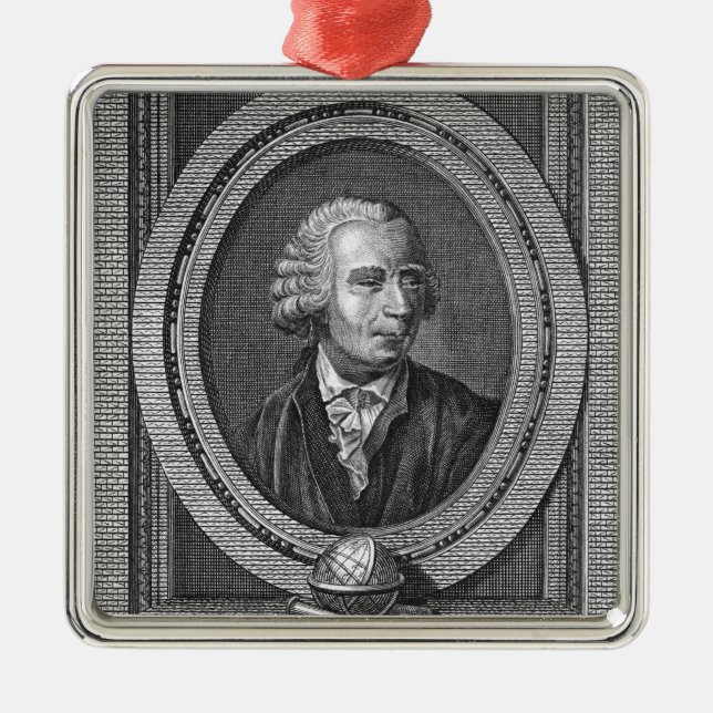 Portrait of Leonard Euler Metal Tree Decoration (Front)