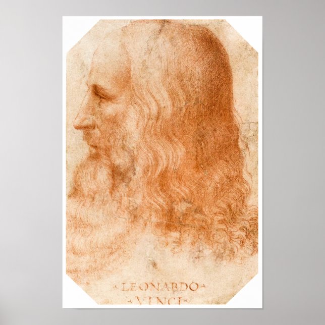 Portrait of Leonardo da Vinci by Francesco Melzi Poster (Front)