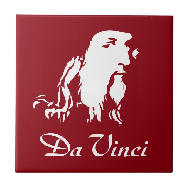 Portrait of Leonardo Da Vinci Tile (Front)