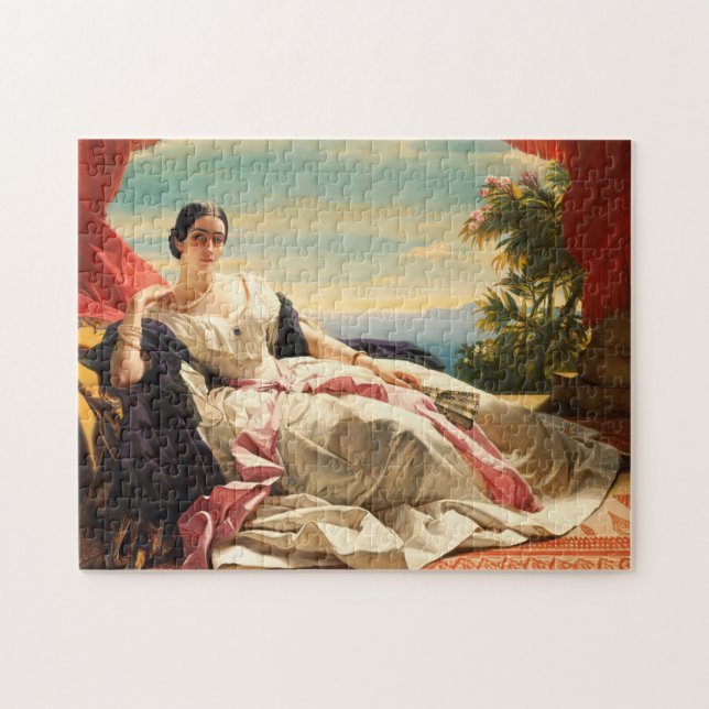Portrait of Leonilla Fine Art Oil Painting Small Jigsaw Puzzle (Horizontal)