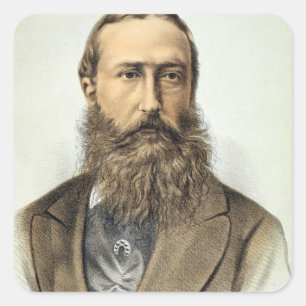 Portrait of Leopold II (1835-1909), King of Belgiu Square Sticker