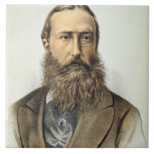 Portrait of Leopold II (1835-1909), King of Belgiu Tile