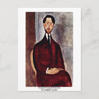 Portrait Of Leopold Zborowski By Modigliani Amedeo Postcard