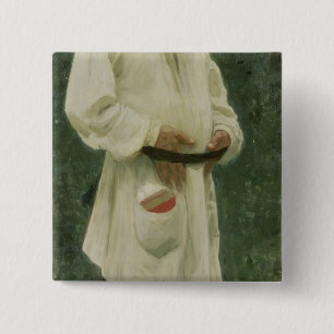 Portrait of Lev Tolstoy  1901 15 Cm Square Badge