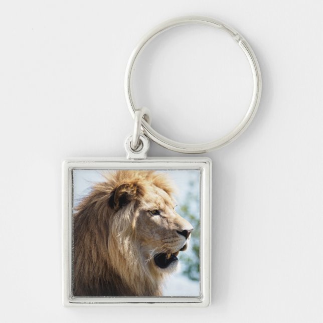 Portrait of lion seen from profile  key ring (Front)