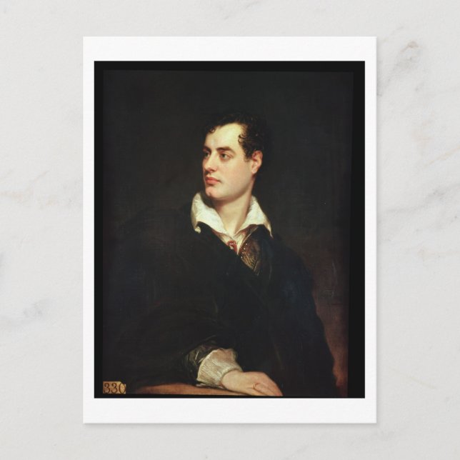 Portrait of Lord Byron (1788-1824) (oil on canvas) Postcard (Front)