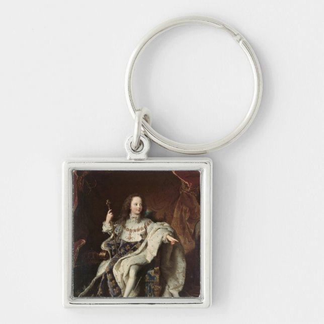 Portrait of Louis XV  in Coronation Robes, 1715 Key Ring (Front)