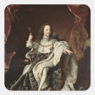 Portrait of Louis XV  in Coronation Robes, 1715 Square Sticker