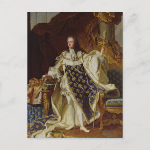 Portrait of Louis XV in his Coronation Robes Postcard
