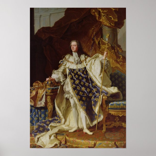 Portrait of Louis XV in his Coronation Robes Poster (Front)