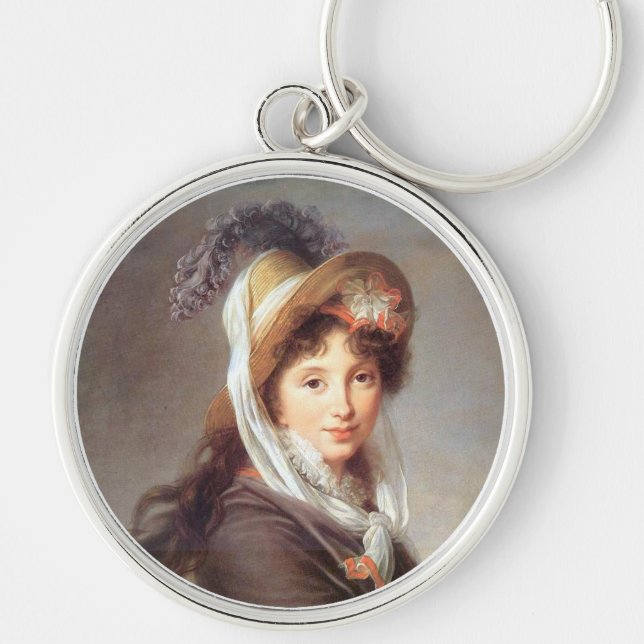 Portrait of Lovely French Lady Key Ring (Front)