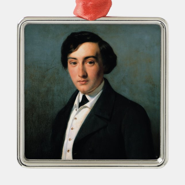Portrait of Lucien Petipa  1849 Metal Tree Decoration (Front)