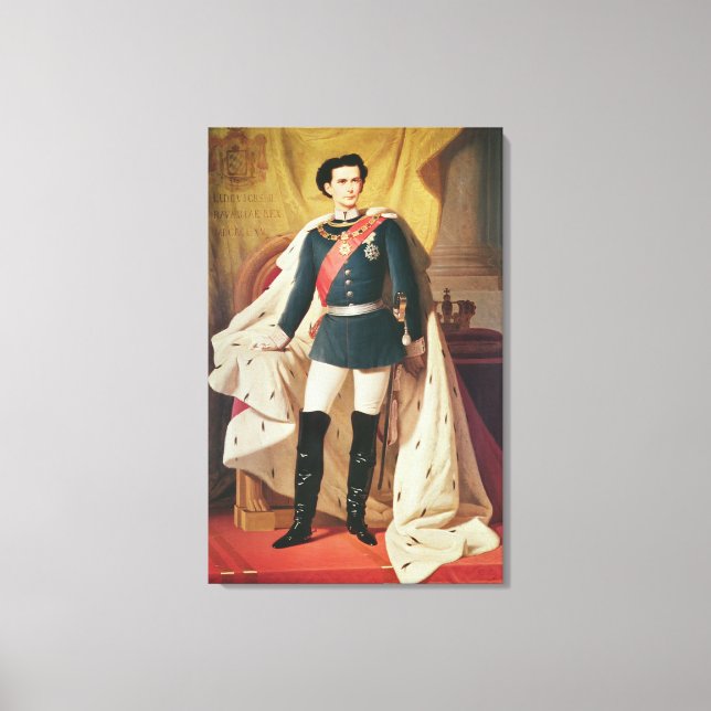 Portrait of Ludwig II of Bavaria in uniform Canvas Print (Front)